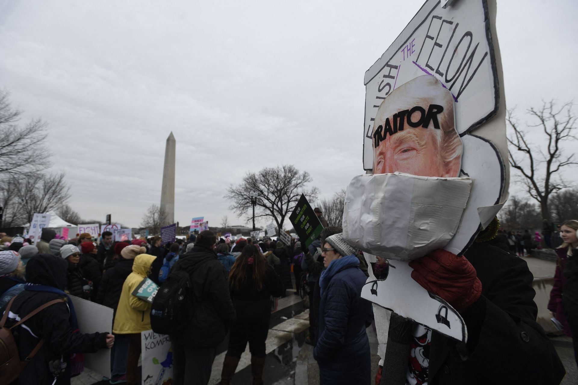 Miles de personas se manifiestan contra Trump en Washington