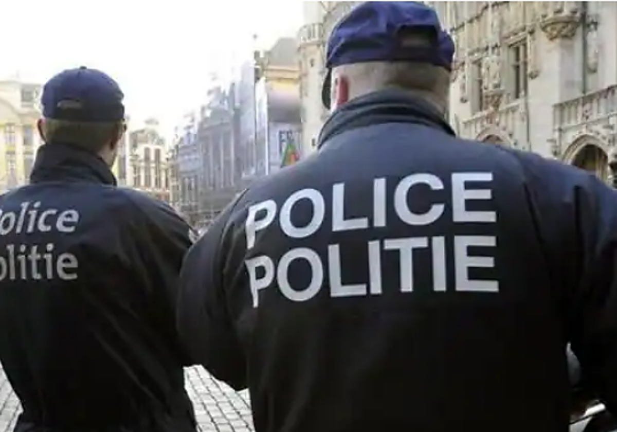 Imagen de archivo de policías belgas.