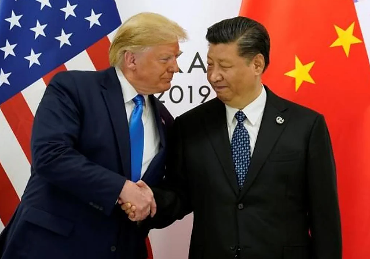 Trump junto al presidente chino Xi Jinping en un encuentro en 2019