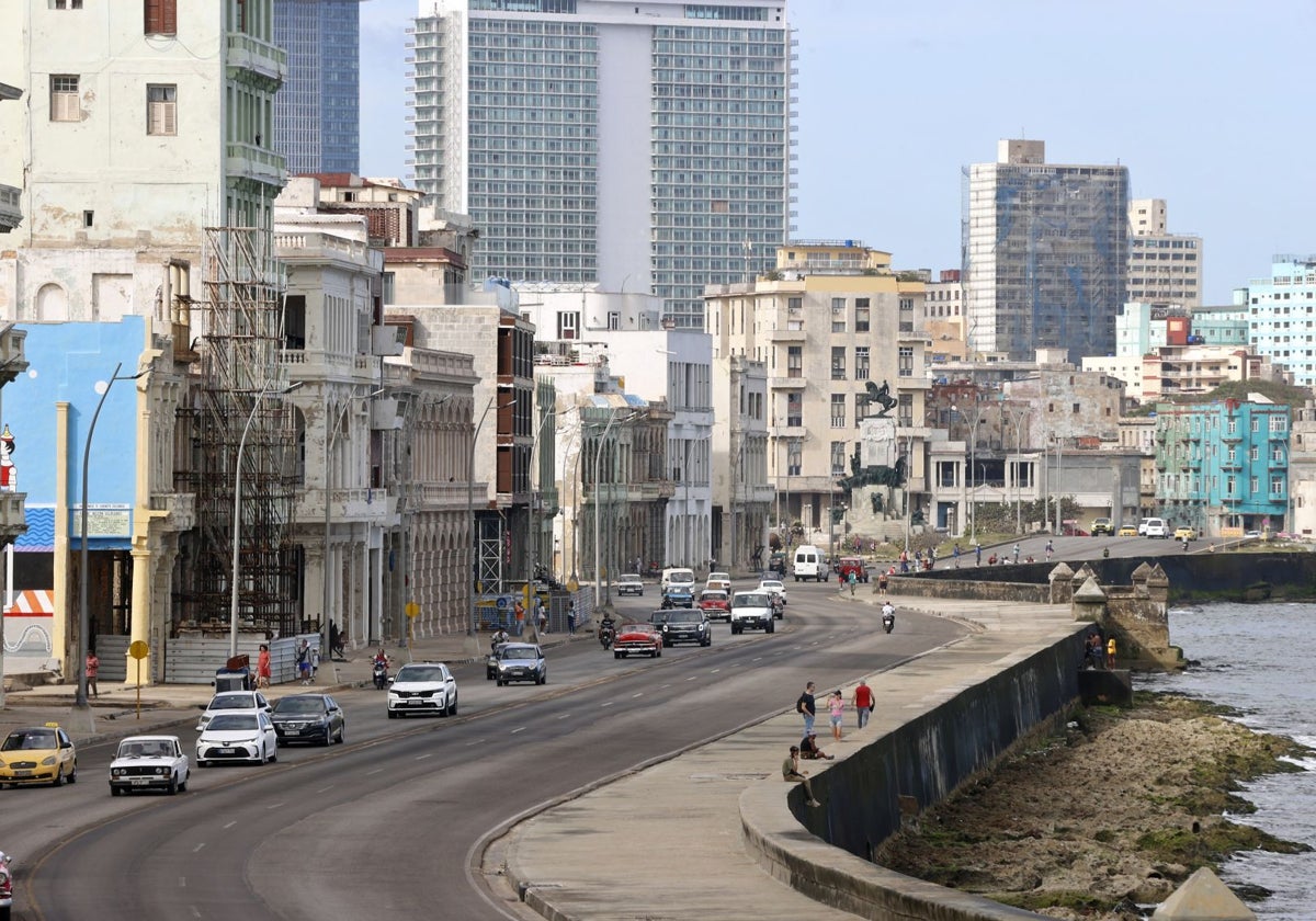 Una vista del Malecón habanero, en Cuba