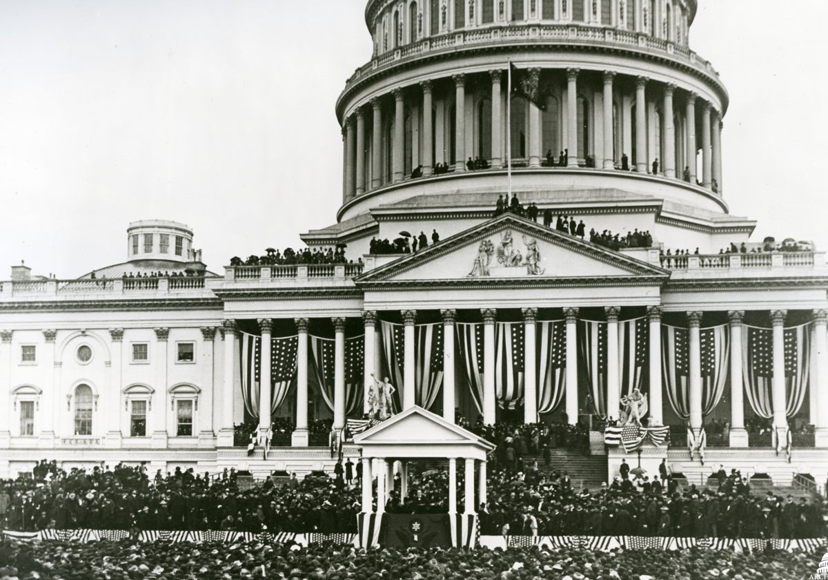 Toma de posesión en el Capitolio de William McKinley como el vigésimoquinto presidente de los Estados Unidos