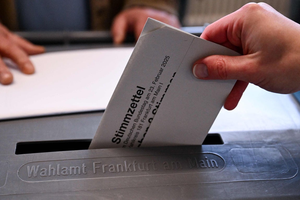 Una papeleta electoral en Fráncfort del Meno
