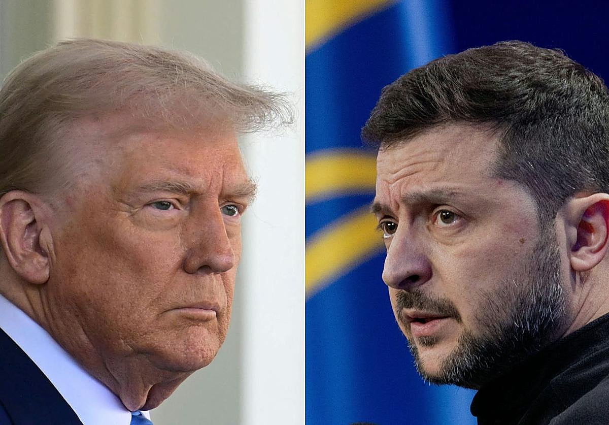 Los presidentes de EE.UU. y Ucrania, Donald Trump y Volodímir Zelenski