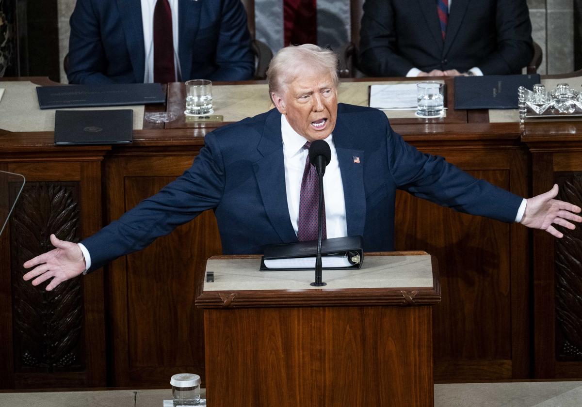 El presidente de EE.UU., Donald Trump, durante el discurso.