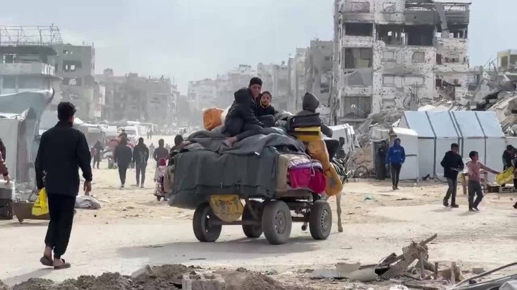 Desplazados en Gaza buscan refugio en el centro del enclave tras advertencia israelí