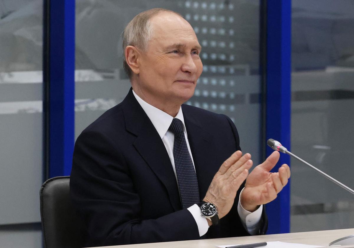 El presidente de Rusia, Vladimir Putin, durante una visita a una base naval este jueves