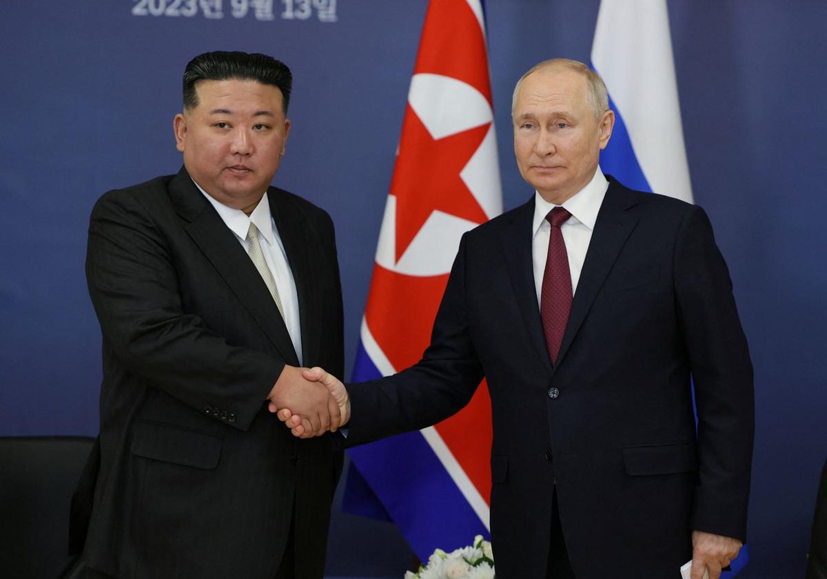 El presidente ruso, Vladímir Putin, junto a su homólogo norcoreano, Kim Jong-un, en Corea del Norte