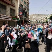 Palestinos se manifiestan en Cisjordania para exigir el fin de la guerra en Gaza