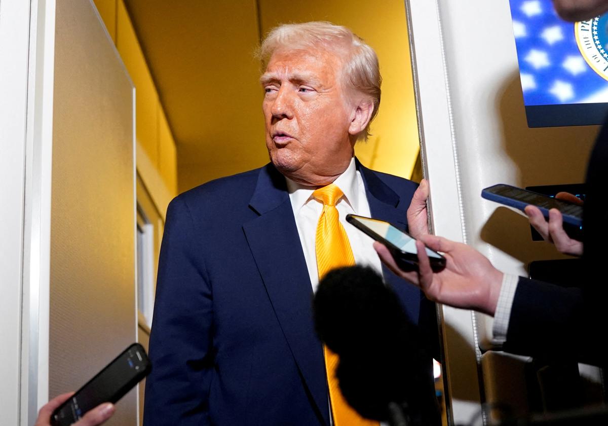 Donald Trump en el Air Force One