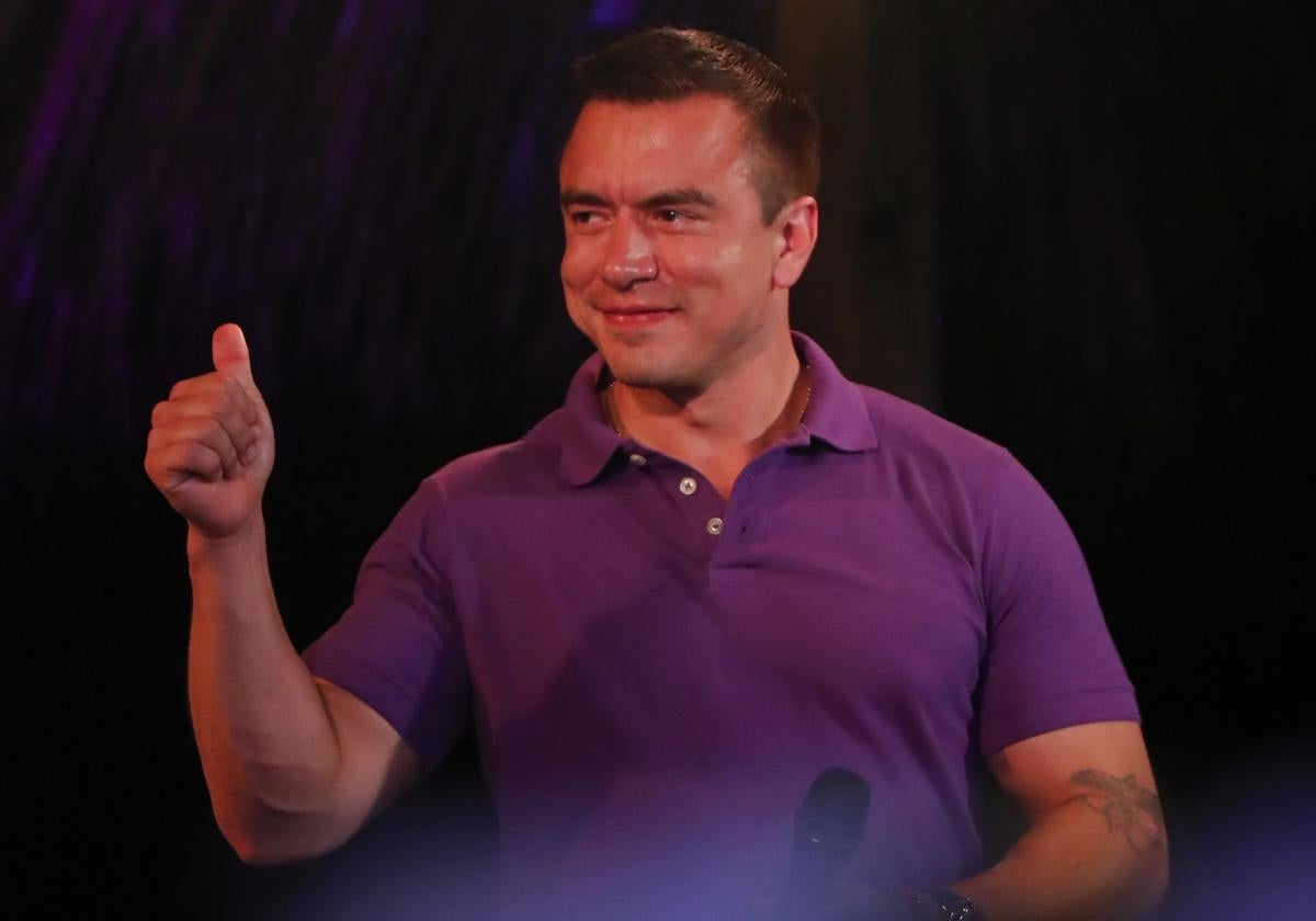 El Presidente reelecto de Ecuador, Daniel Noboa, el día de las elecciones presidenciales