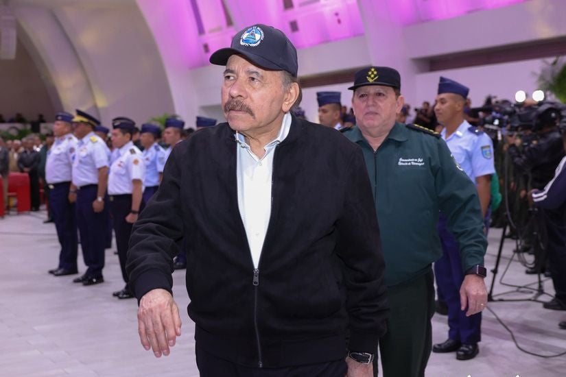 Ortega, en Managua en el aniversario en 2024 de la Fuerza Aérea /