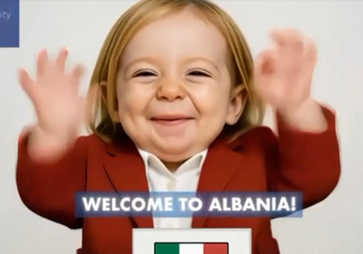 La primera ministra italiana, Giorgia Meloni, en su versión infantil generada por IA