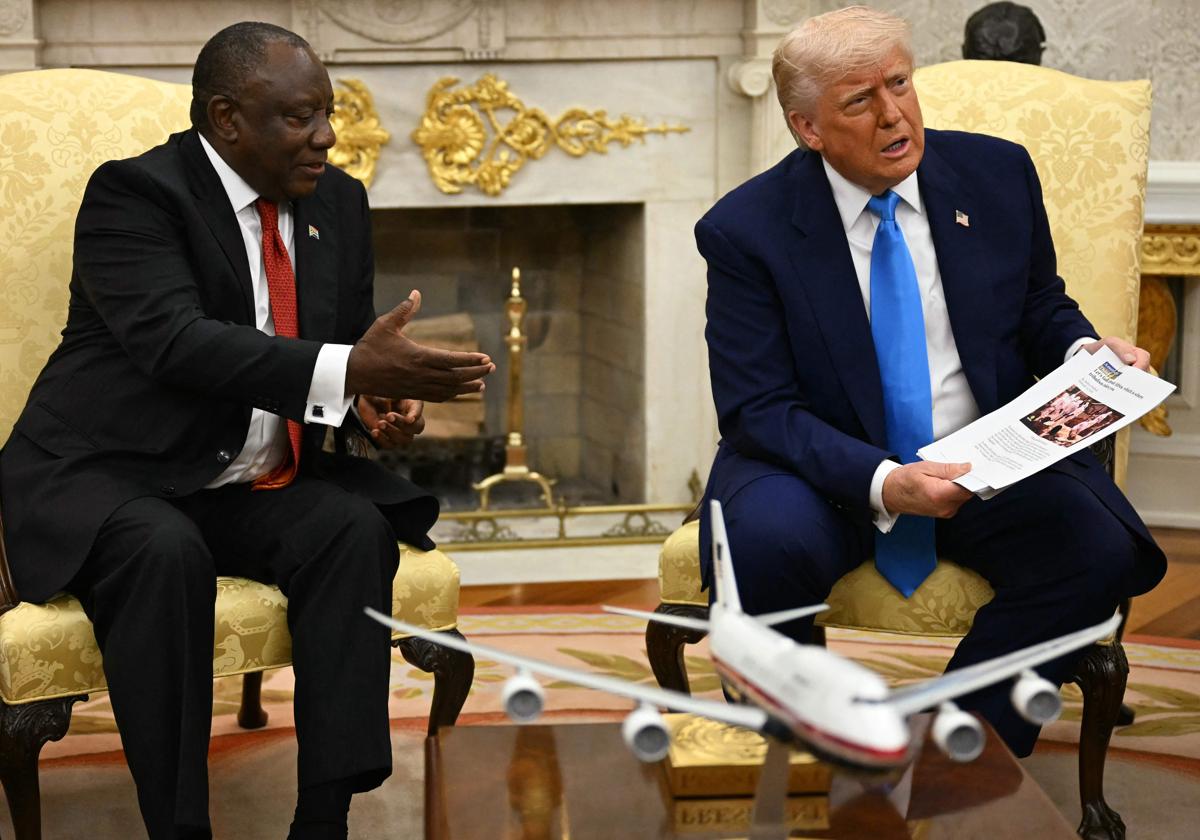 El presidente de Estados Unidos, Donald Trump, con el de Sudáfrica, Cyril Ramaphosa