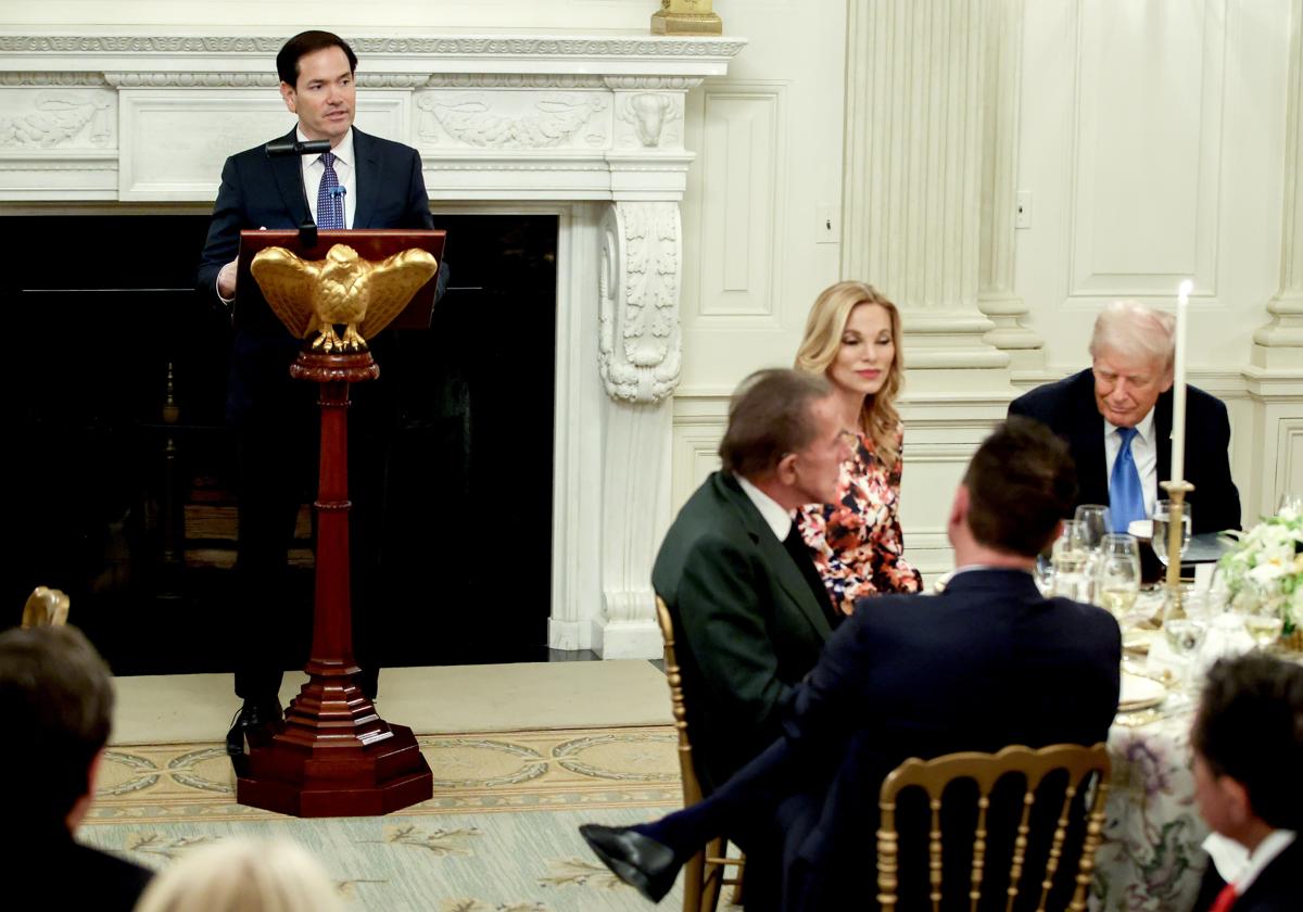 El secretario de Estado, Marco Rubio, durante una cena de la Junta del Centro Kennedy