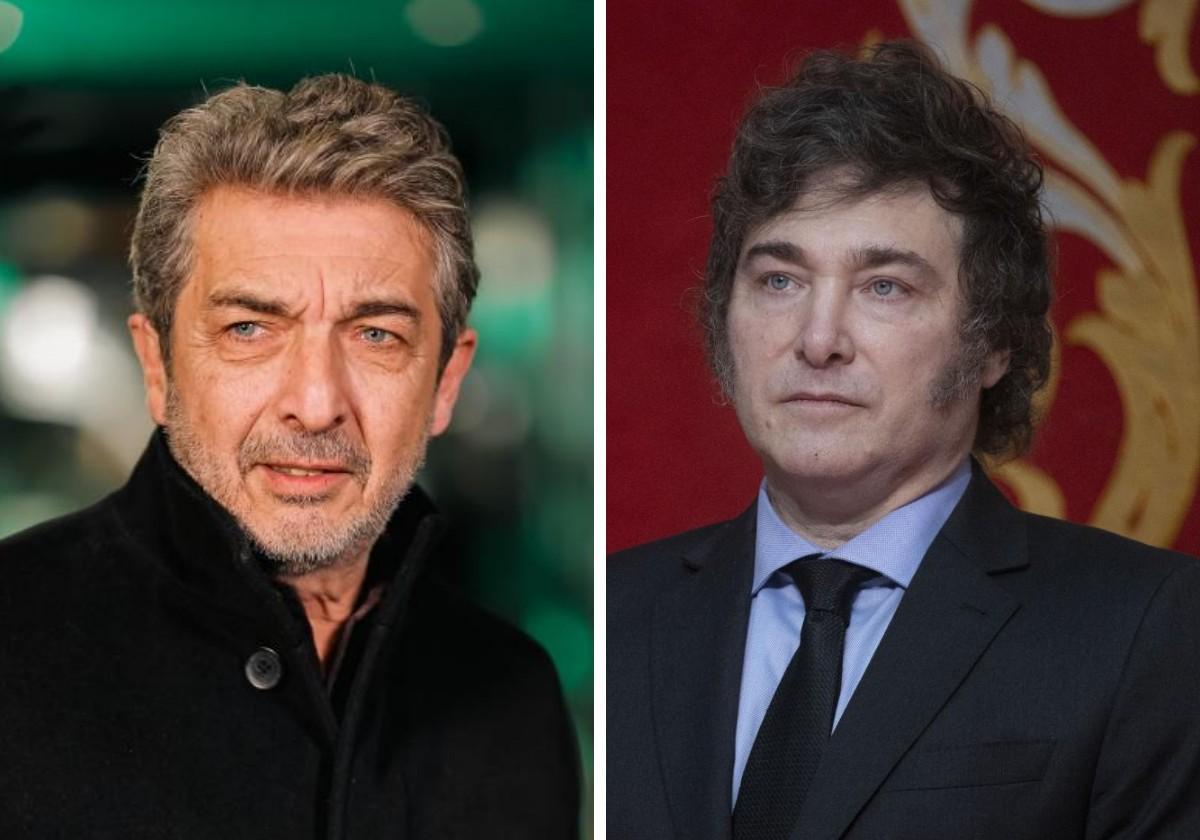 El actor Ricardo Darín y el presidente de Argentina Javier Milei