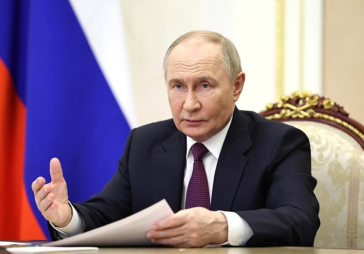 El presidente de Rusia, Vladimir Putin, durante una reunión con miembros del Gobierno