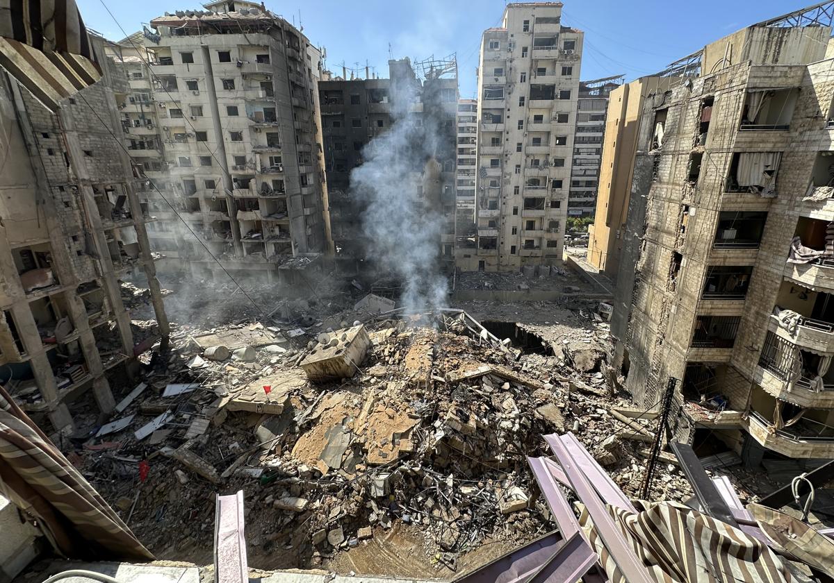 Un edificio destruido en Líbano por un ataque israelí en octubre de 2024