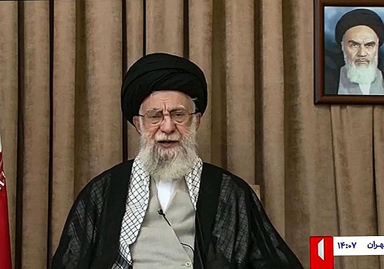 El Líder Supremo de Irán, Alí Jamenei, durante su discurso televisado