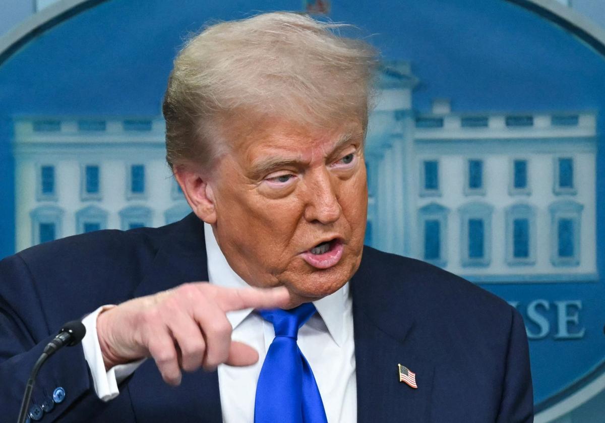 El presidente de EE.UU., Donald Trump, durante la rueda de prensa en la Casa Blanca