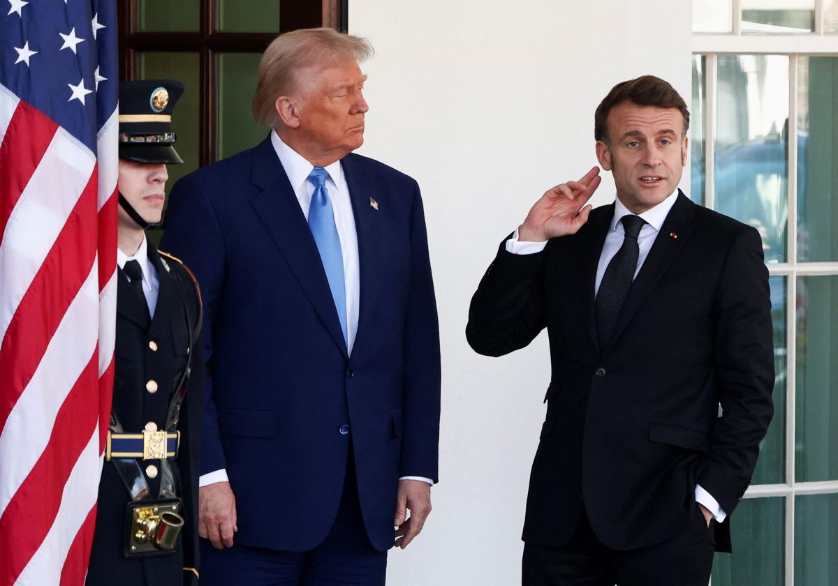Trump recibió al presidente francés, Emmanuel Macron, en la Casa Blanca en febrero