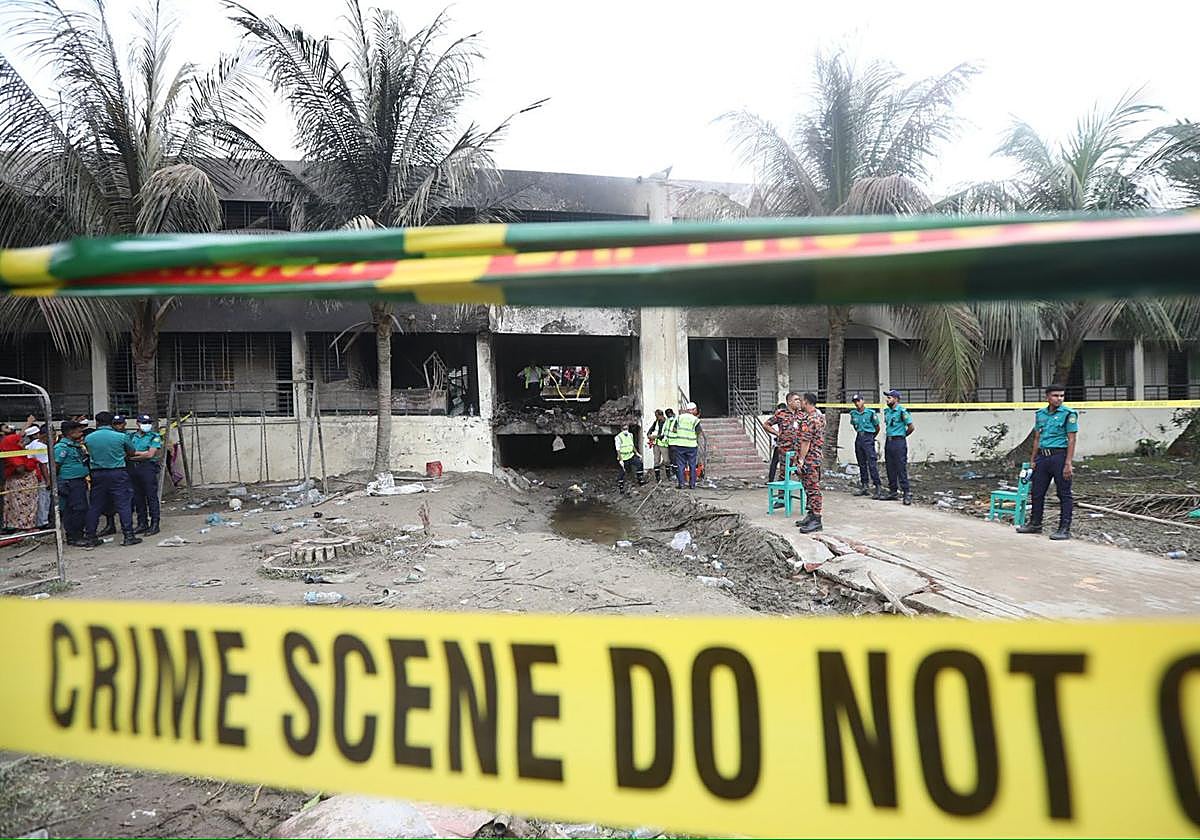 El lugar de los hechos acordonado por las autoridades.