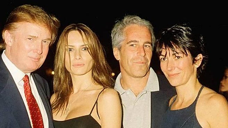 Donald y Melania Trump, con Epstein y Ghislaine Maxwell
