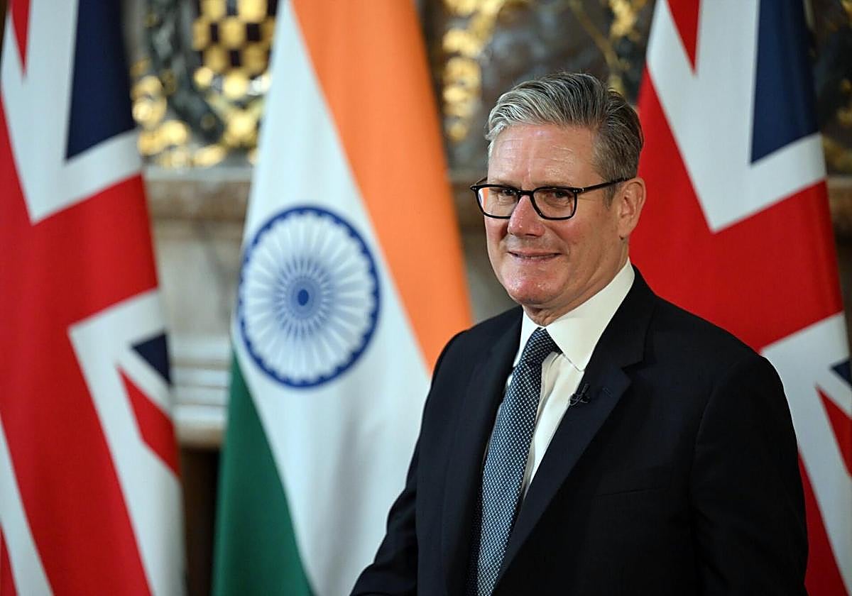 El primer ministro británico, Keir Starmer, durante una rueda de prensa con el primer ministro