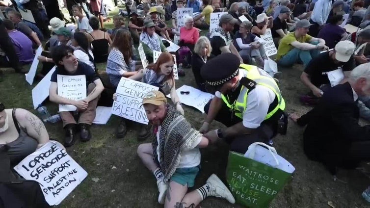 466 personas arrestadas en una manifestación a favor del grupo Palestine Action en Londres