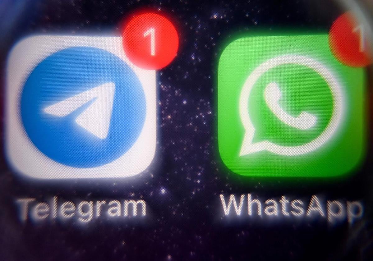 Logo de las aplicaciones de Telegram y WhatsApp