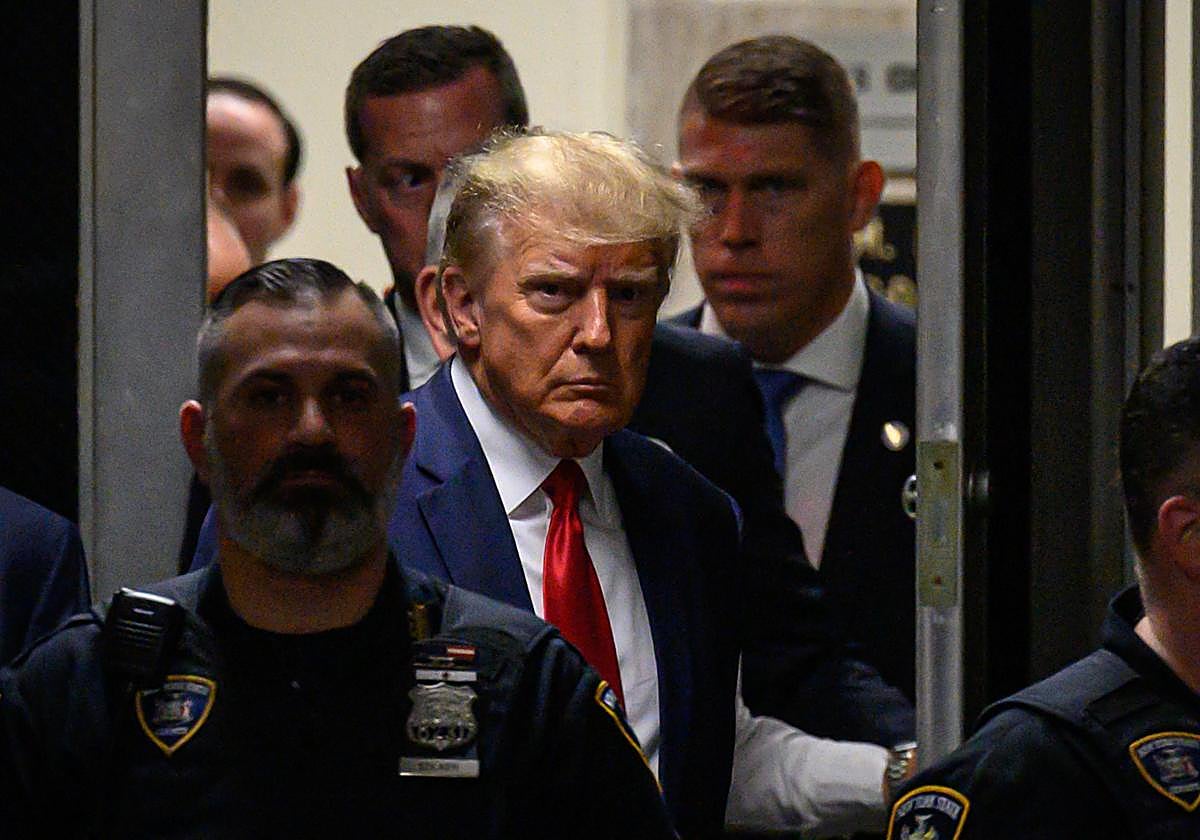 Donald Trump, en su comparecencia ante el Tribunal Federal de Manhattan (Nueva York)