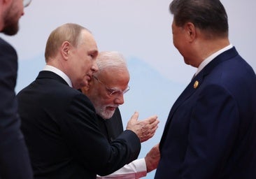 Putin hace piña con Xi y Modi durante la cumbre de Shanghái