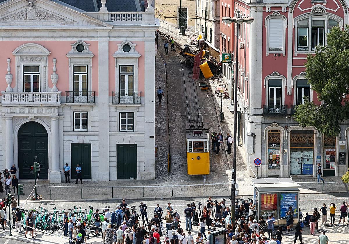 El estado del accidente del funicular en Lisboa