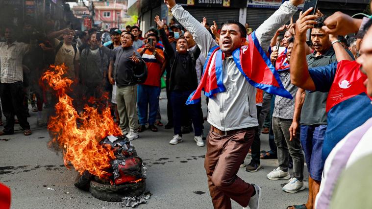 Protestas en Nepal.
