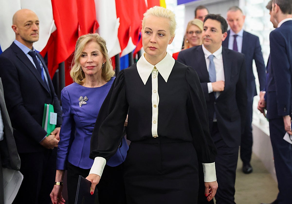 Yulia Navalnaya en el parlamento europeo de Estrasburgo, en marzo del pasado año