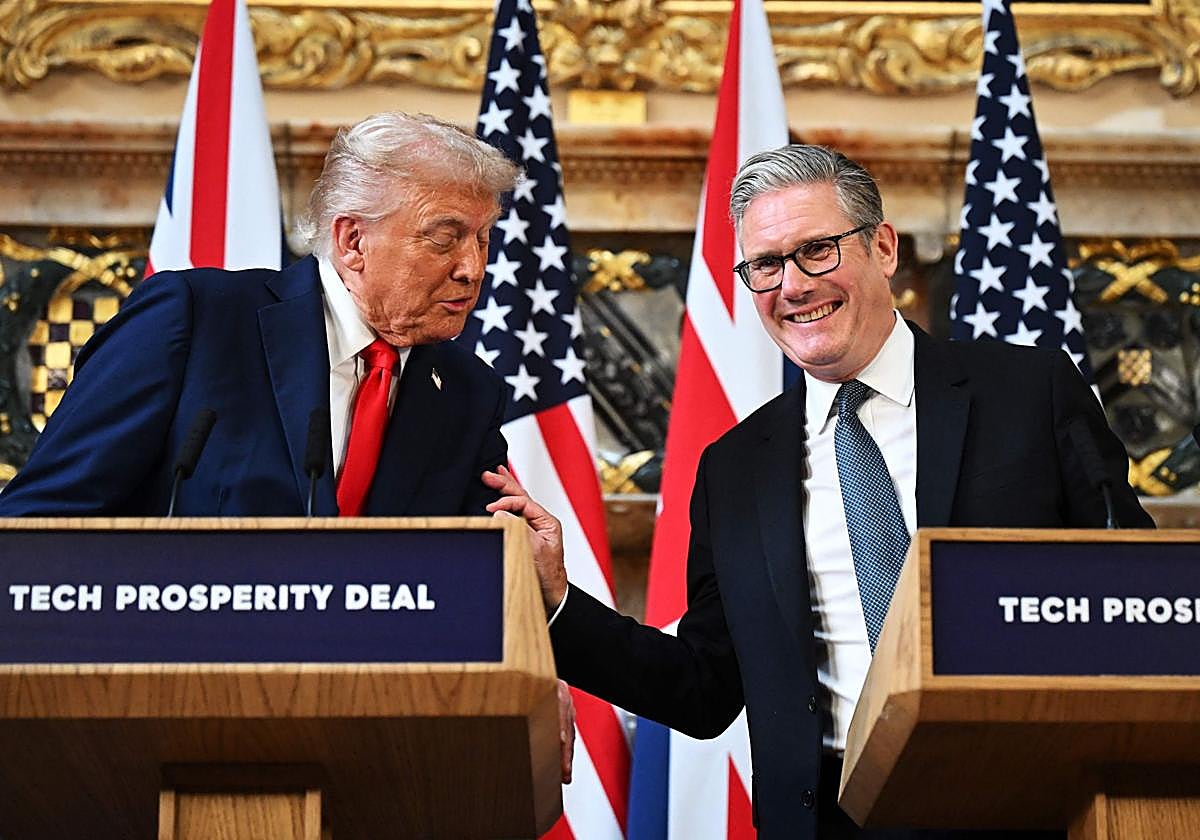 El presiente de EE.UU., Donald Trump, en rueda de prensa junto al primer ministro británico, Keir Starmer
