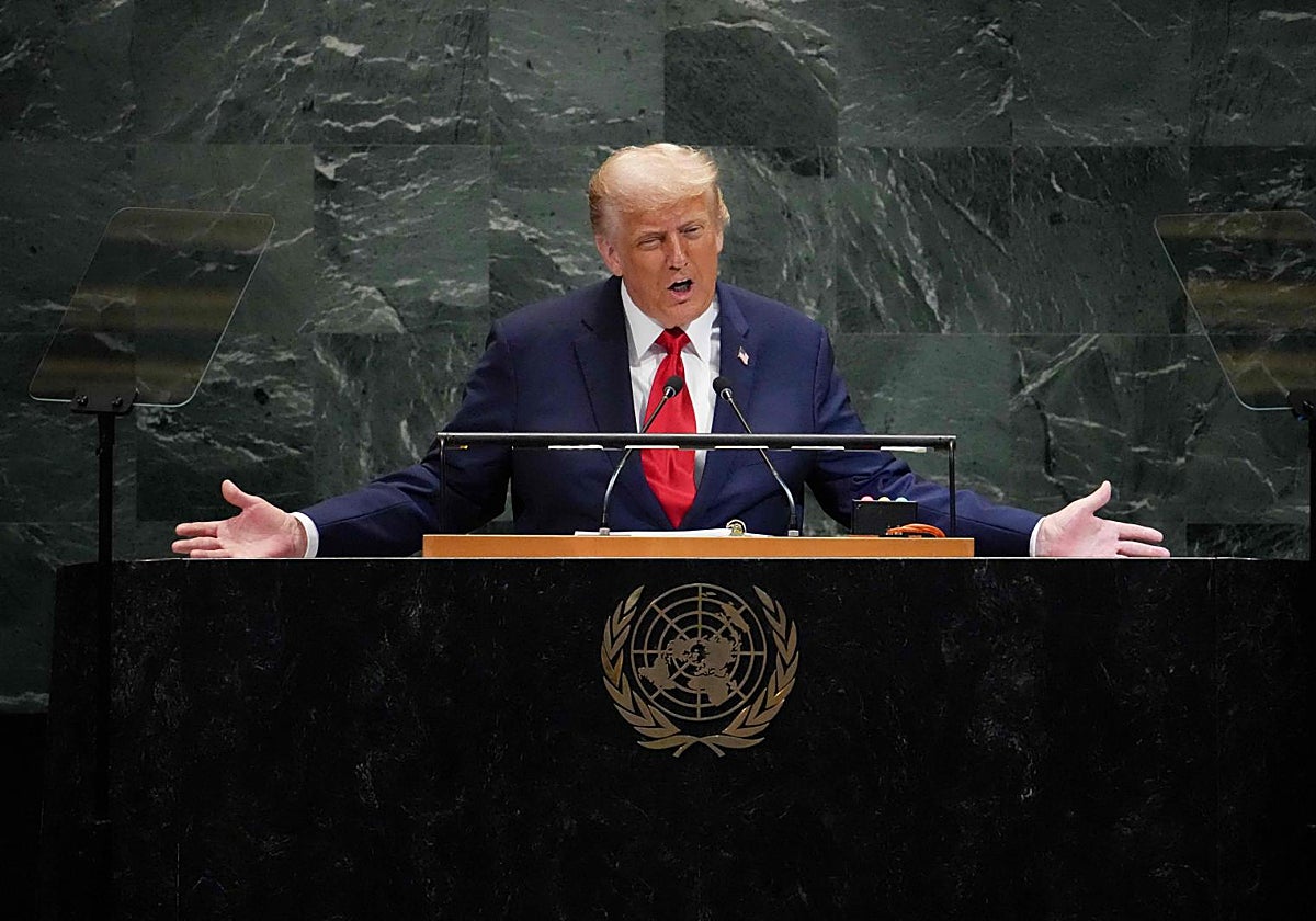 El presidente Trump durante su intervención este martes en la ONU