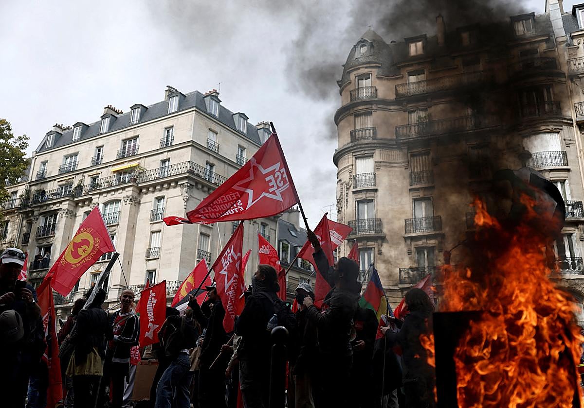 Imagen de las protestas de este jueves en Francia.