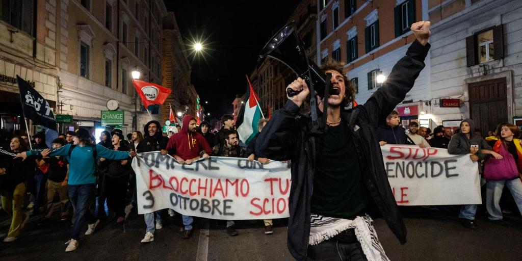 Italia se echa a las calles por Gaza y la flotilla tras el abordaje israelí