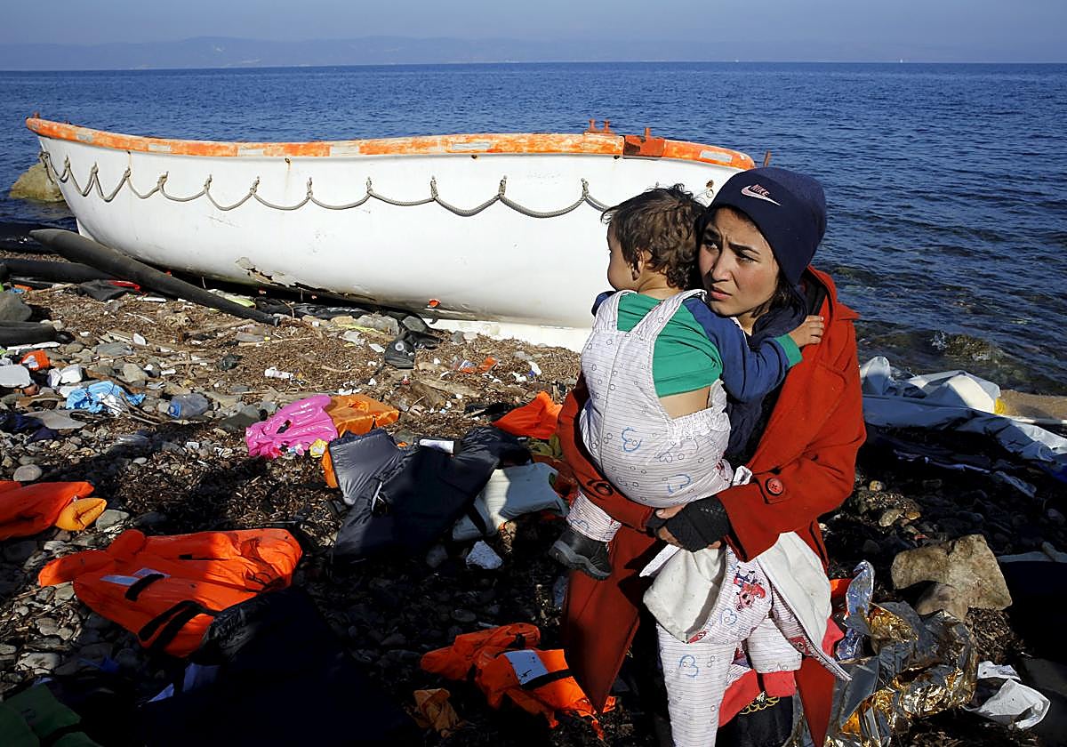 Refugiados llegando a las costas alemanas