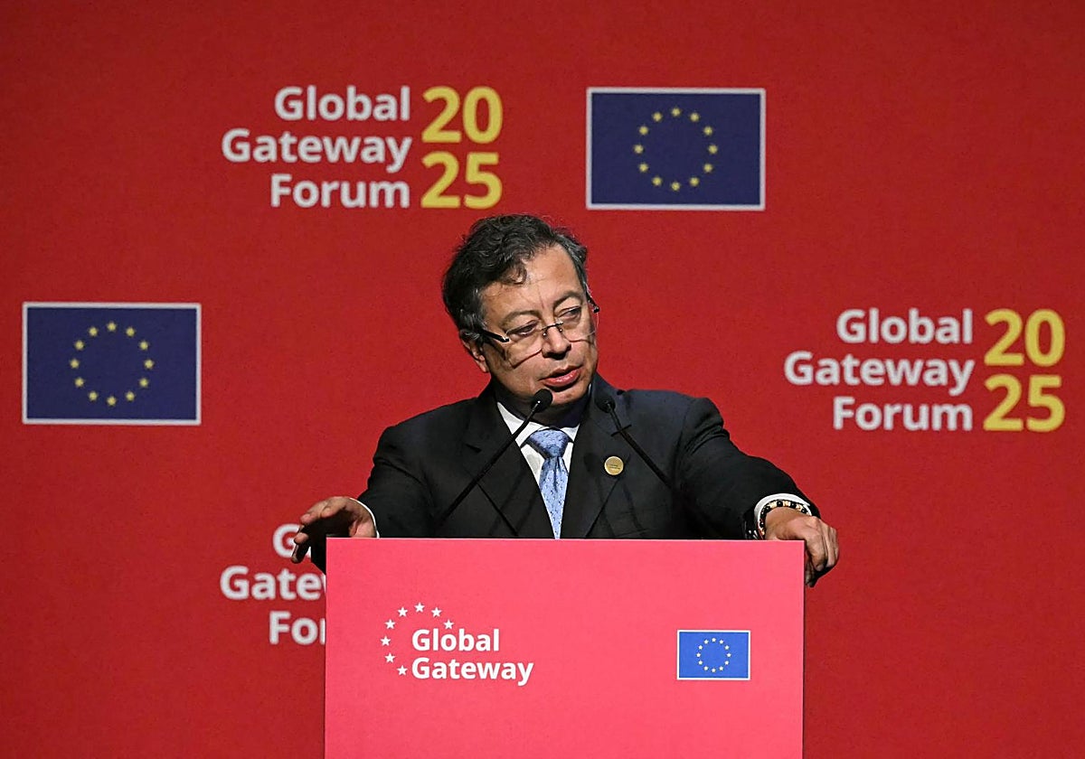 El presidente Gustavo Petro, este jueves en Bruselas