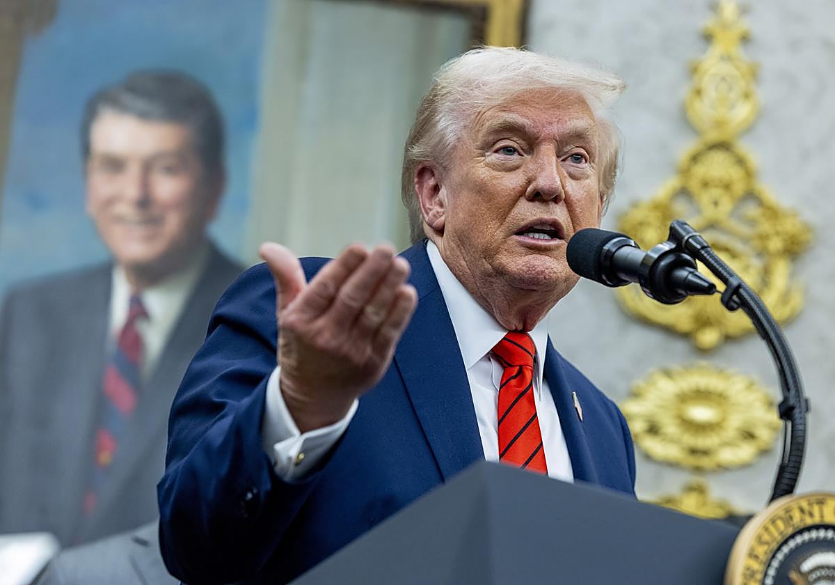 Donald Trump durante una conferencia de prensa, en una imagen de archivo