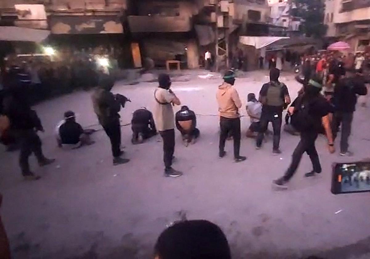 Imagen de una ejecución en Gaza difundida en el canal de Telegram de Al Aqsa, gestionado por Hamás