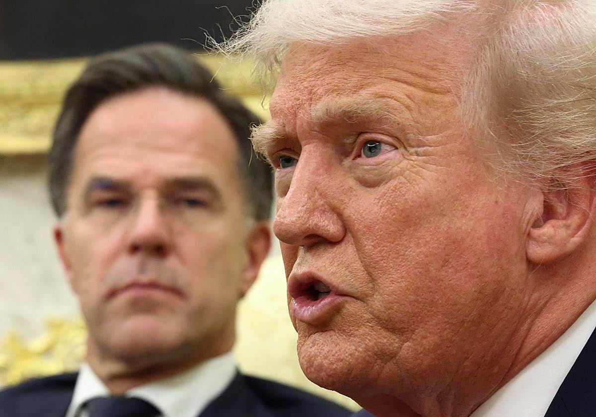 El secretario general de la OTAN, Mark Rutte, y el presidente estadounidense. Donald Trump este miércoles en la Casa Blanca