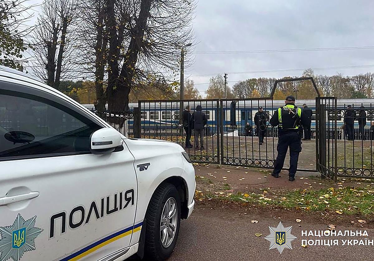 Trabajos en el lugar de la explosión.