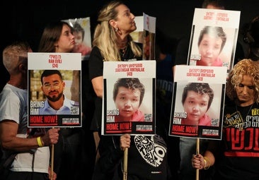 Manifestación reciente en Israel para exigir la devolución de los restos de los rehenes Ran Gvili y Sudthisak Rinthalak