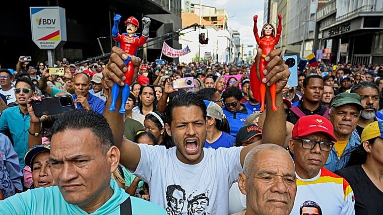 Manifestación en Caracas por la liberación de Maduro