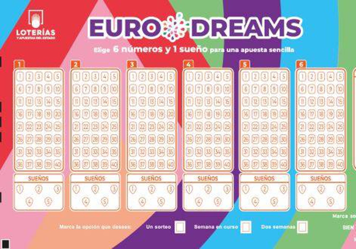 Boleto de la nueva lotería de Eurodreams