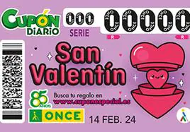 Sorteo Cupón Extra de San Valentín de la ONCE, en directo: resultado, premios y cupón ganador de la lotería hoy