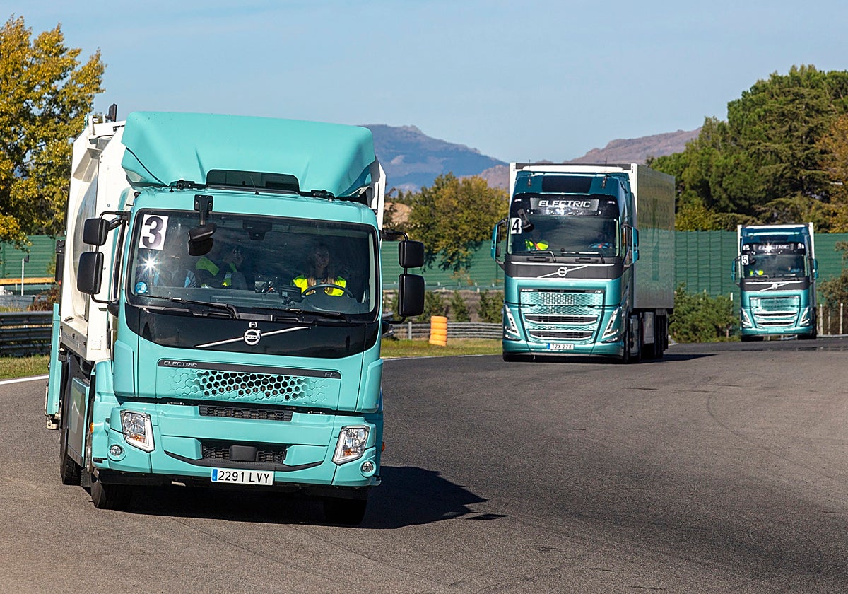 Los camiones volvo en el Circuito del Jarama