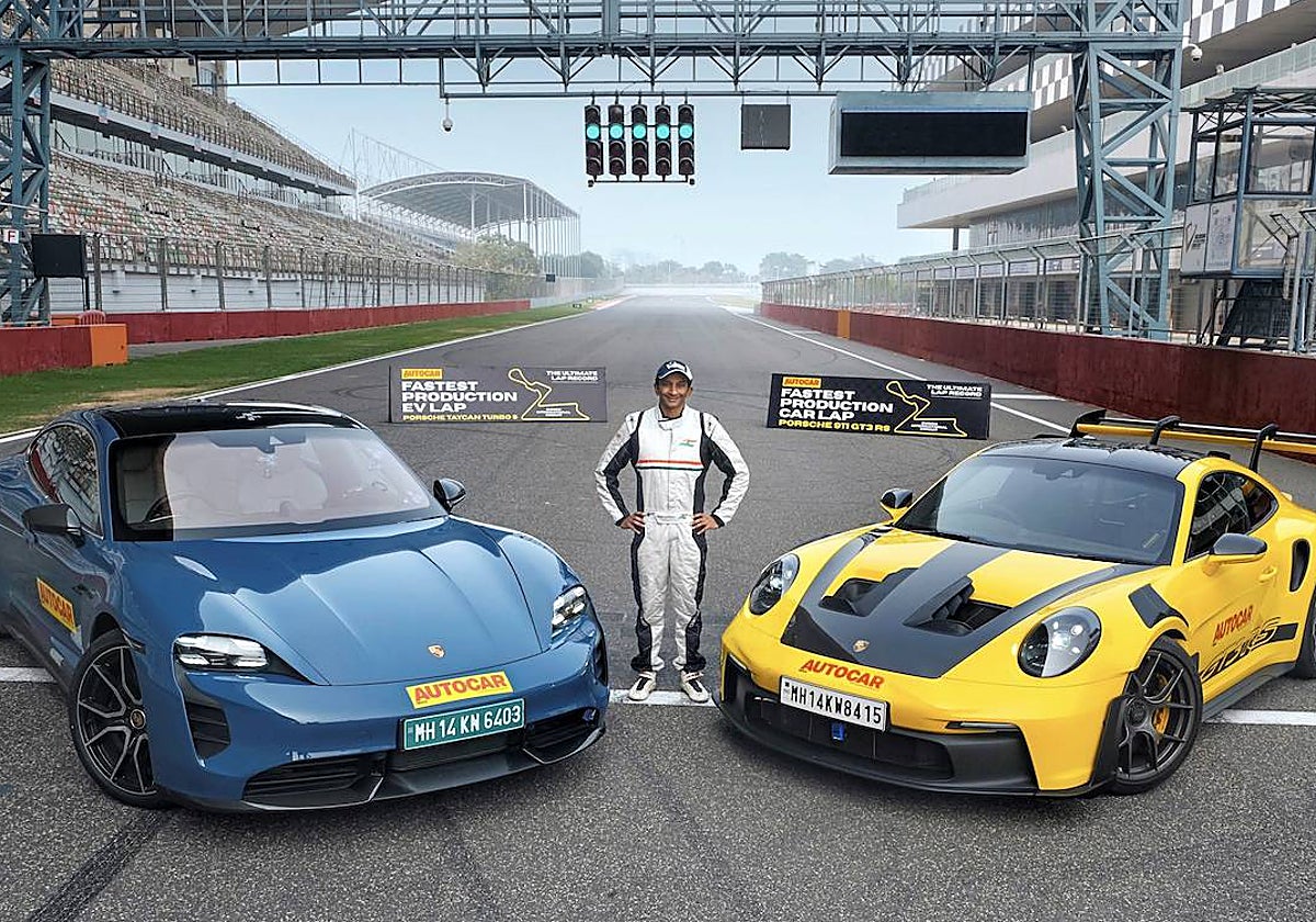 El Porsche 911 GT3 RS y el Taycan Turbo S baten récords en el circuito de Buddh